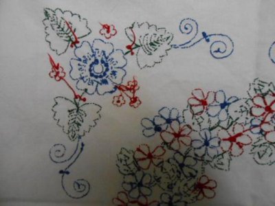 画像3: 刺繍入りリネンクロス・ハンガリー・花・イニシャル