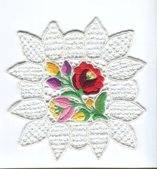 画像1: カロチャ・レース調 リシェリュー｜ハンガリーのカロチャ刺繍 (1)