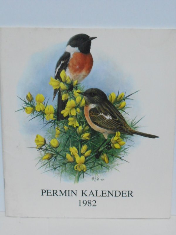 画像1: Permin 鳥のカレンダー・クロスステッチ図案・デンマーク　北欧　 (1)