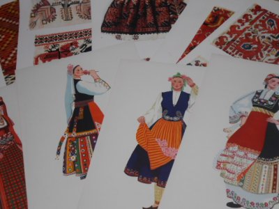 画像1: ブルガリアの伝統的な民族衣装と刺繍のパターン集/1950