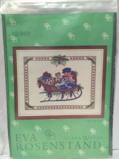 画像1: OLD EVA ROSENSTAND 12-869 クロスステッチキット クマとクリスマスプレゼント オールド エヴァ・ローゼンスタンド 